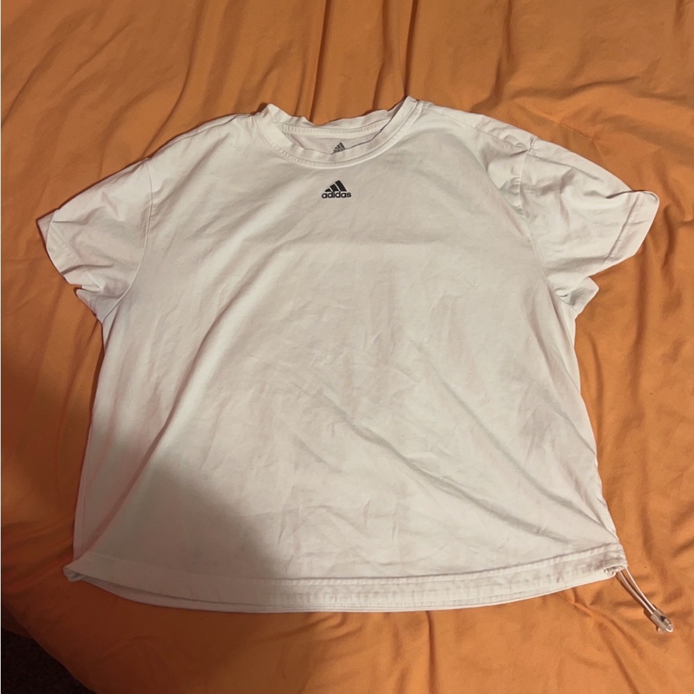 Adidas extra large white crop tshirt